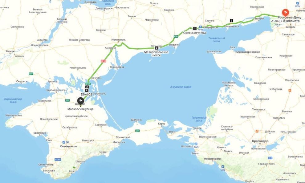 Схема автомобильного маршрута до площадки саммита